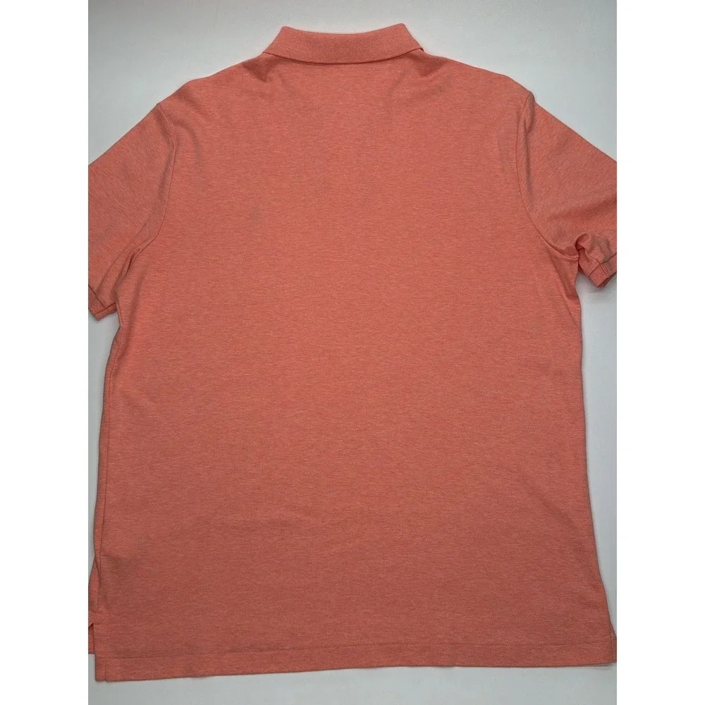 Polo Ralph Lauren Mens Large Heather Orange Short Sleeve Cotton Polo Shirt Large